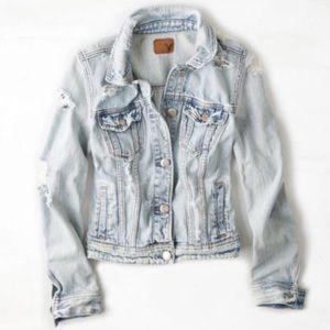 Distressed denim jacket